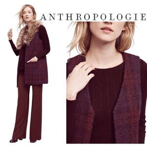 Anthropologie Sanctuary plaid vest size S removable collar